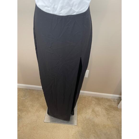 Amanda Uprichard Avani Black and White Tie Strap Maxi Dress Size Medium - Picture 5 of 8